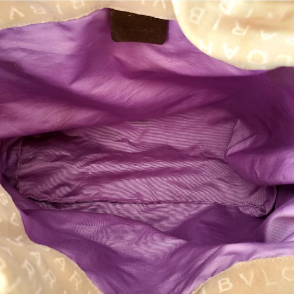 BVLGARI| Logo Mania Canvas and Leather Tote Bag| Women's Bag - Picture 9 of 13